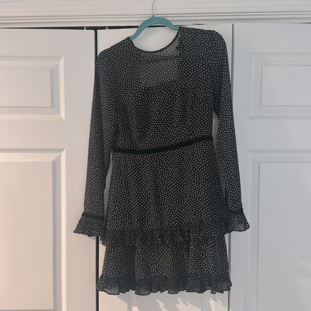 Lulus black and white polka dot dress size XS